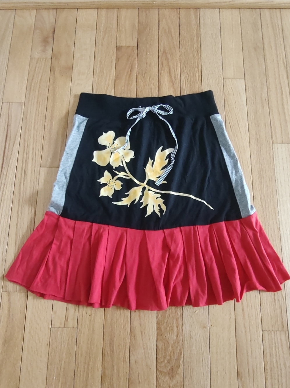 Free People vintage Y2K knit skirt ruffle drawstring XS